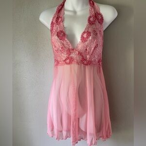 Victoria's Secret Pink Lace Halter Chemise